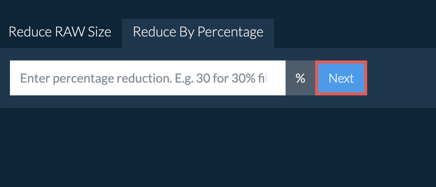 Reduce raw By Percentage