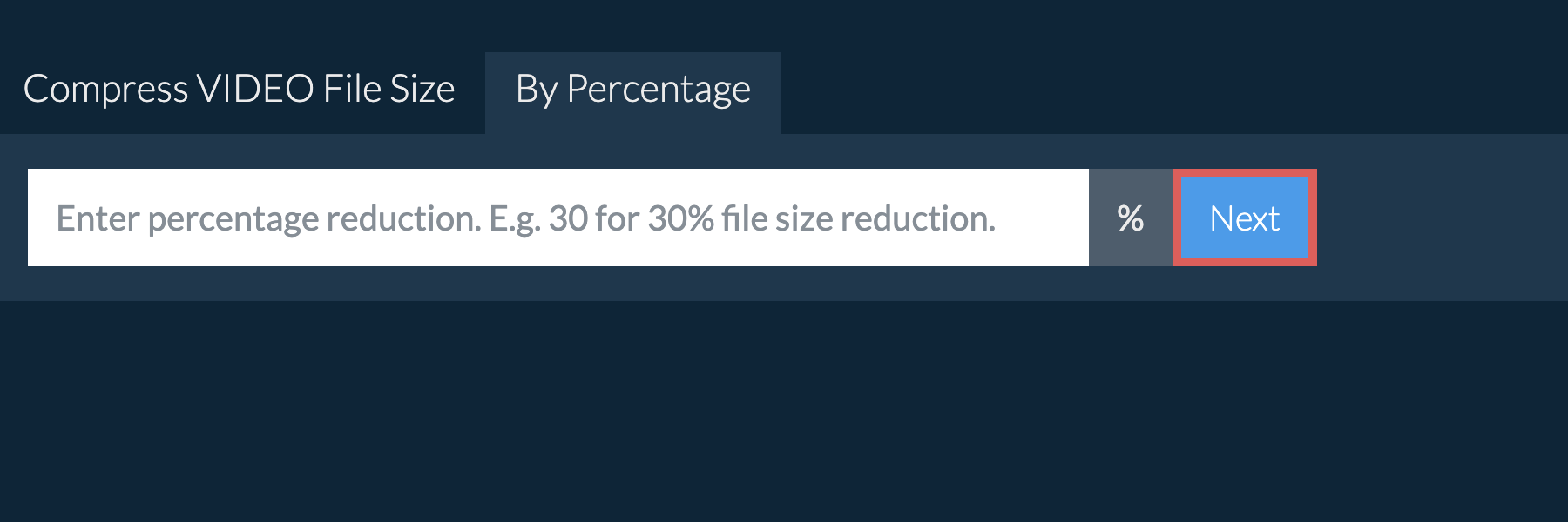 Reduce video By Percentage