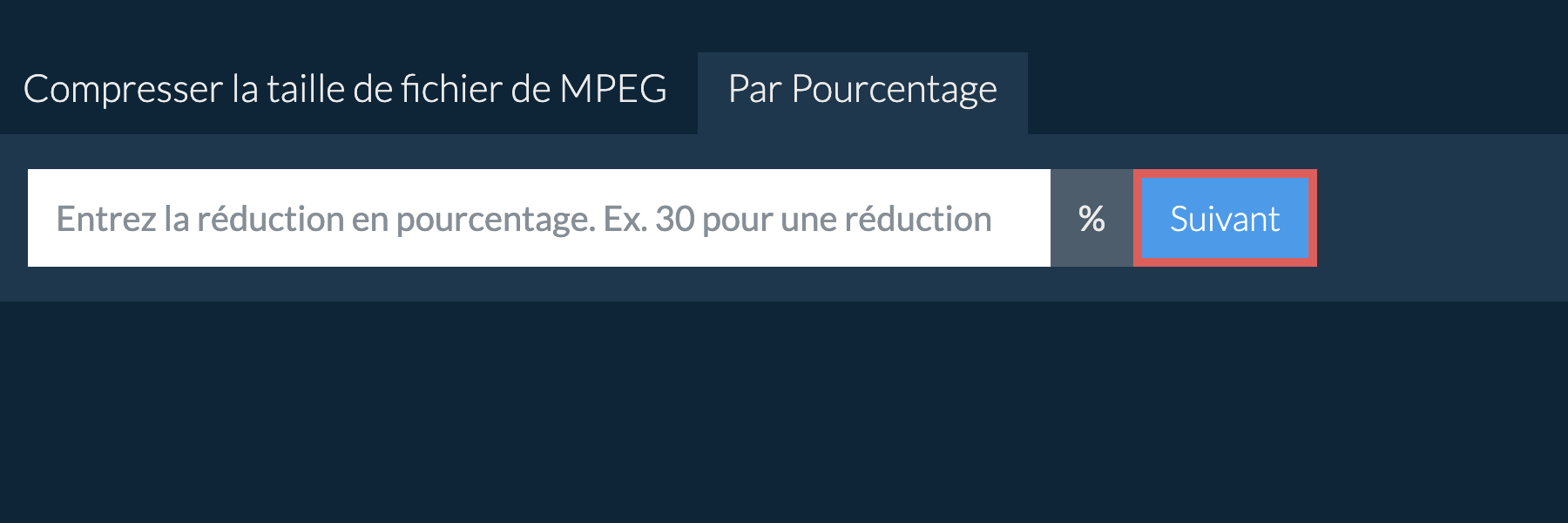 Réduire mpeg par pourcentage