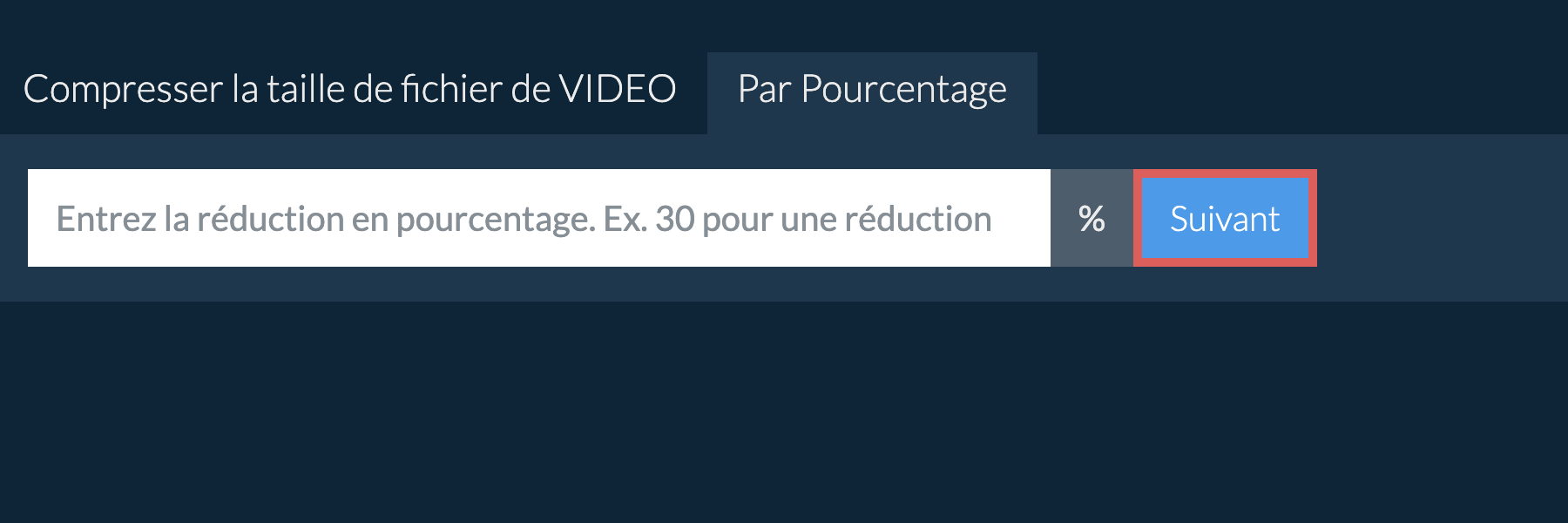 Réduire video par pourcentage