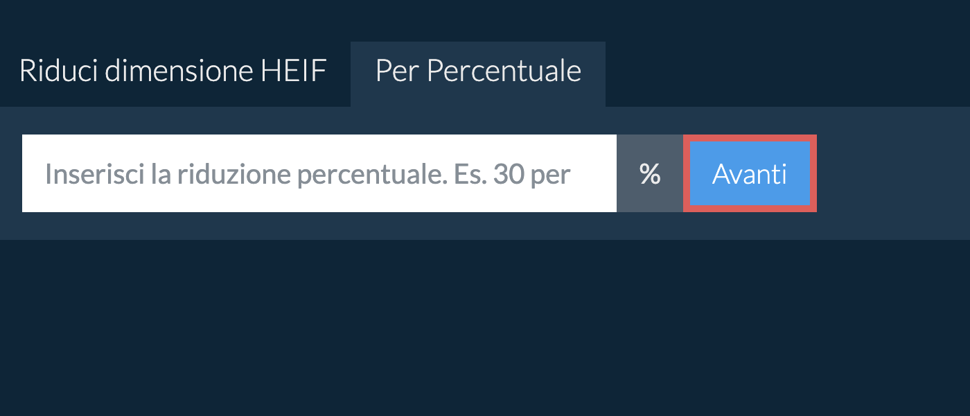 Riduci heif Per Percentuale