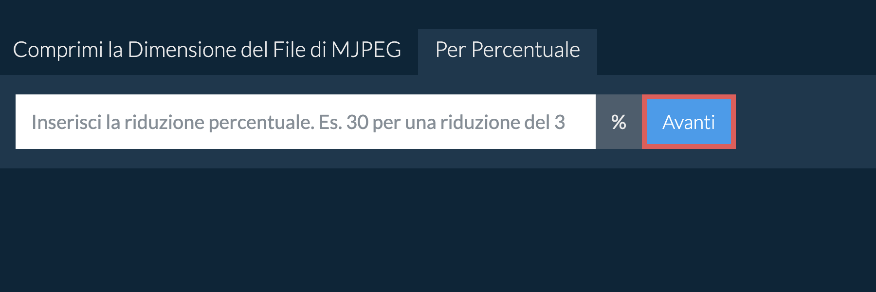 Riduci mjpeg Per Percentuale