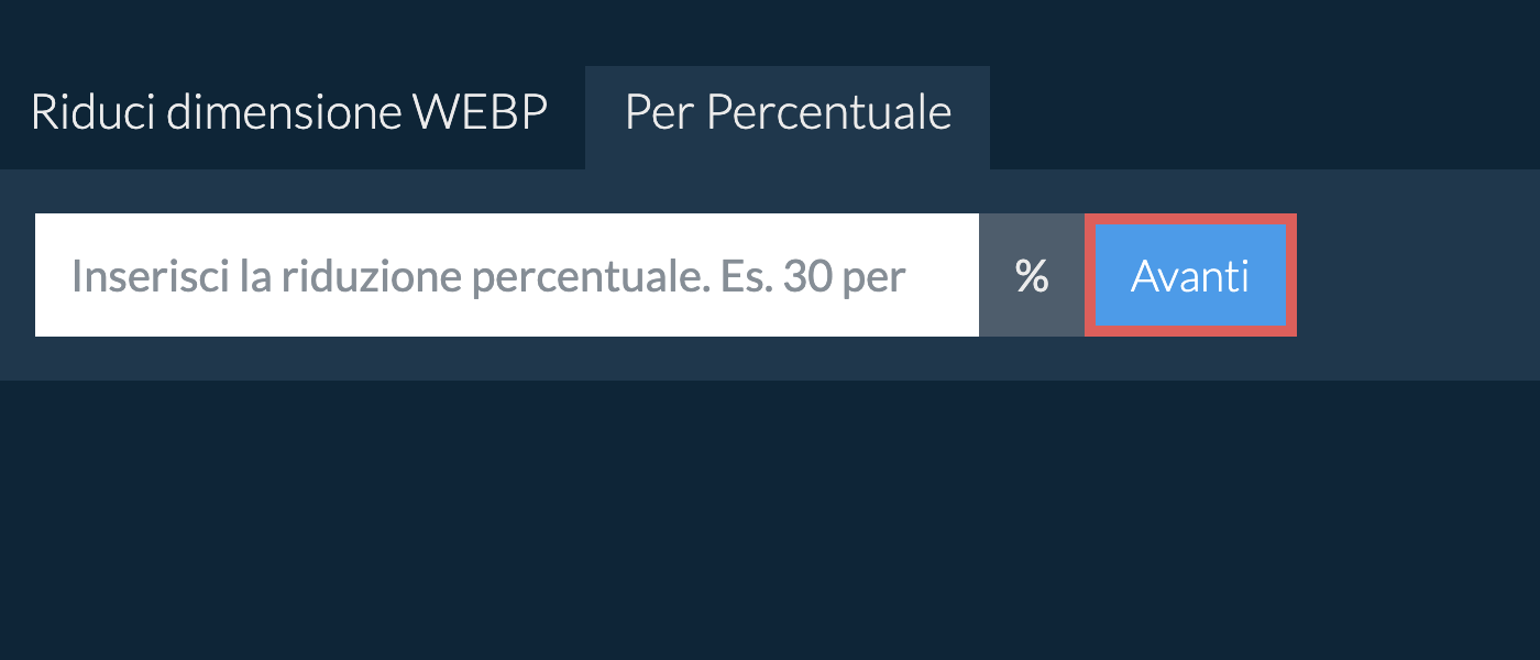 Riduci webp Per Percentuale
