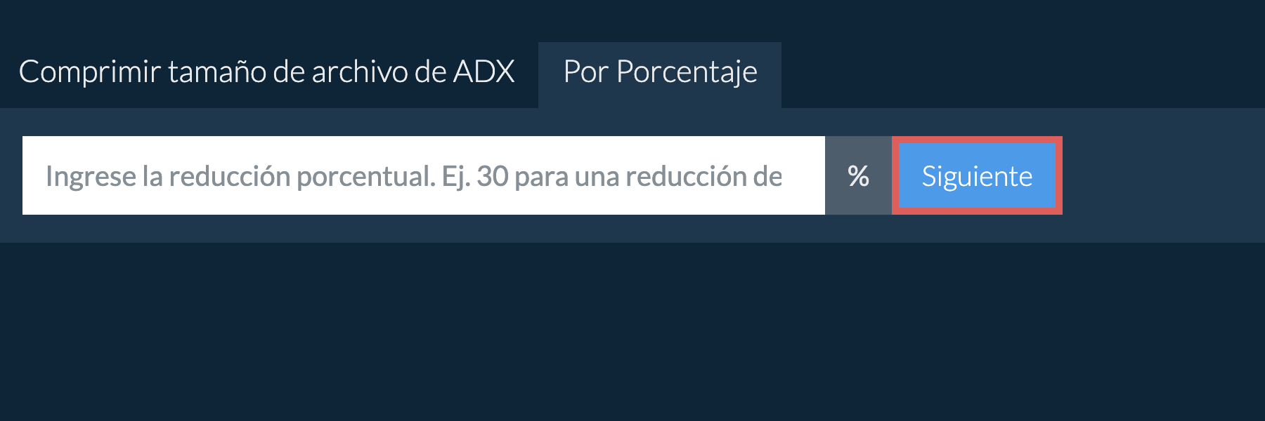 Reducir adx por porcentaje
