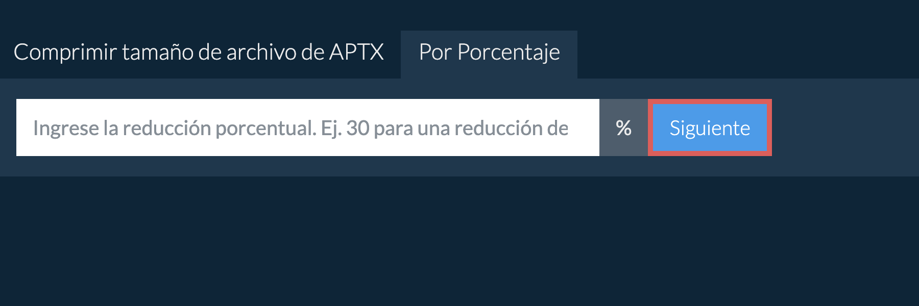 Reducir aptx por porcentaje