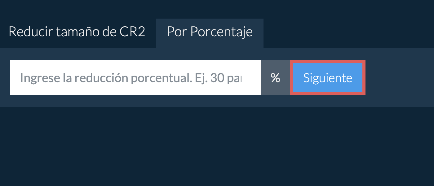 Reducir cr2 por porcentaje