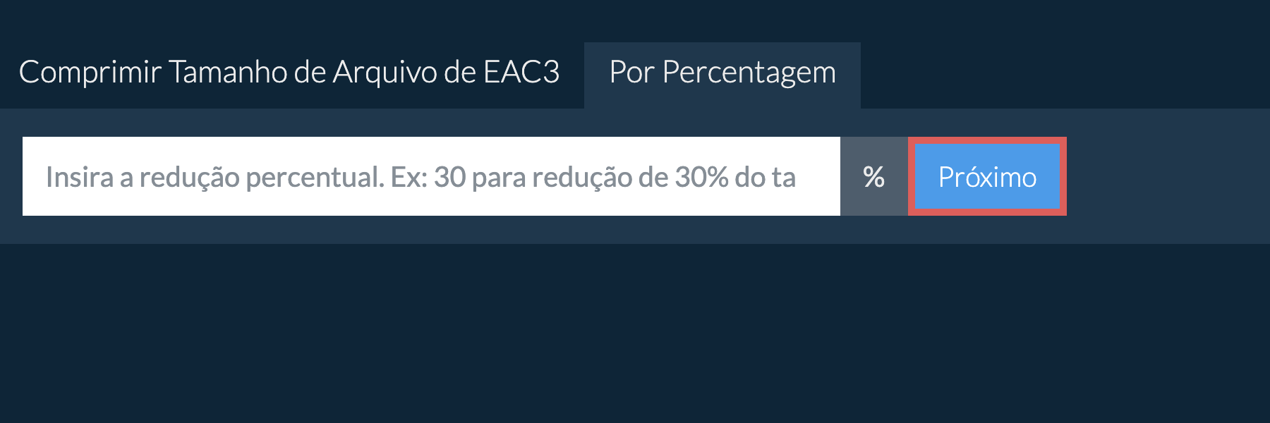 Reduzir eac3 Por Percentagem