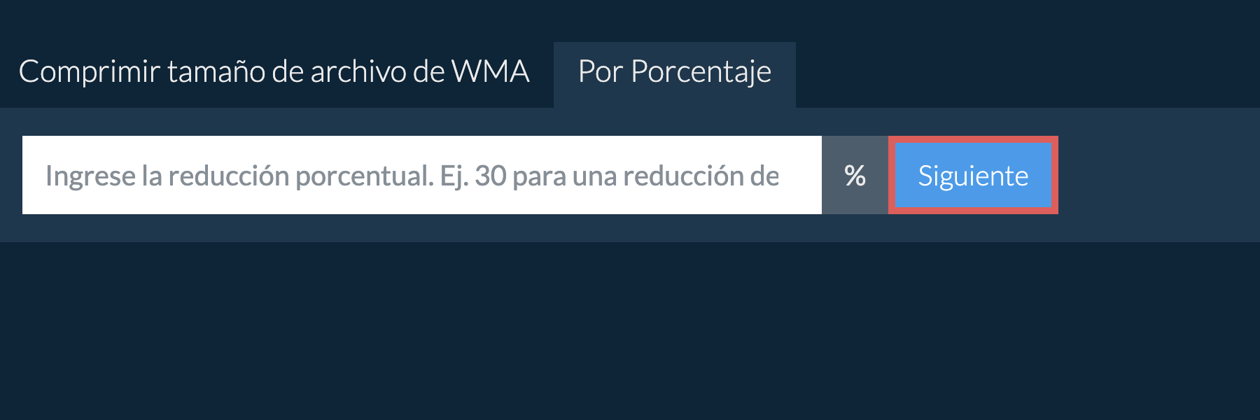 Reducir wma por porcentaje