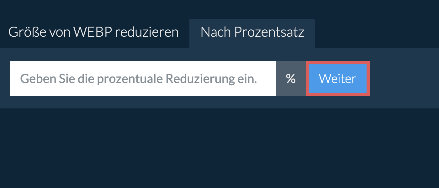 webp prozentual reduzieren