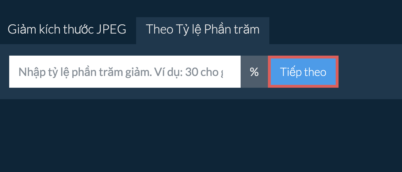 Giảm jpeg Theo Tỷ Lệ Phần Trăm