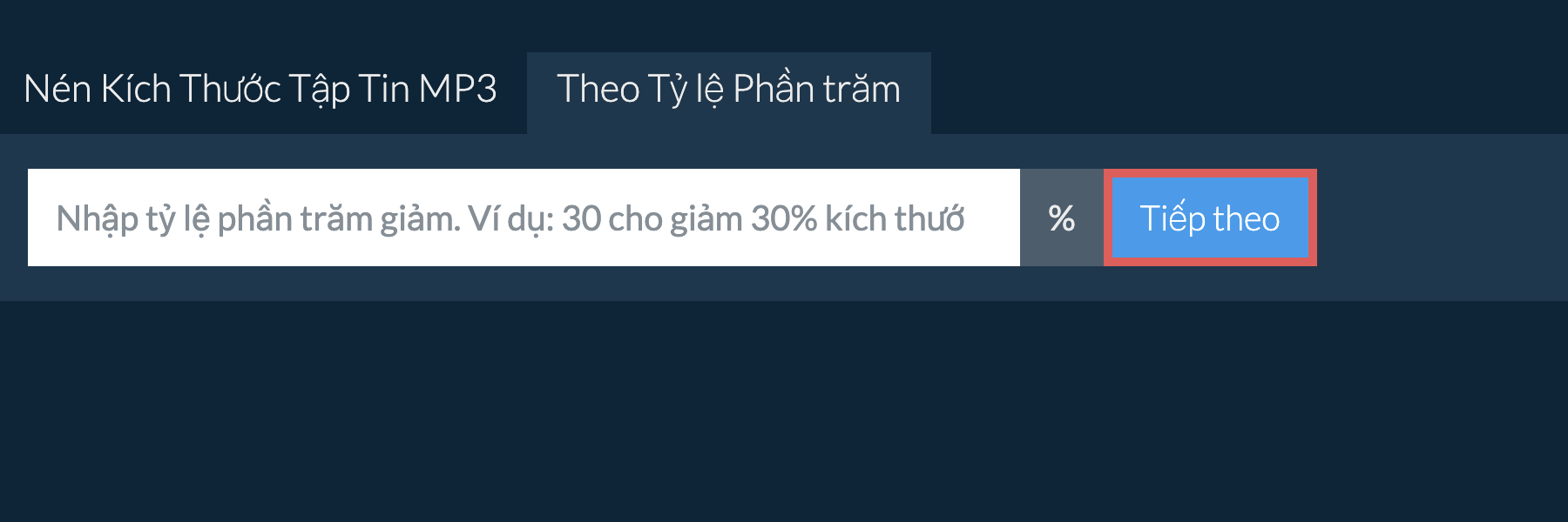 Giảm mp3 Theo Tỷ Lệ Phần Trăm