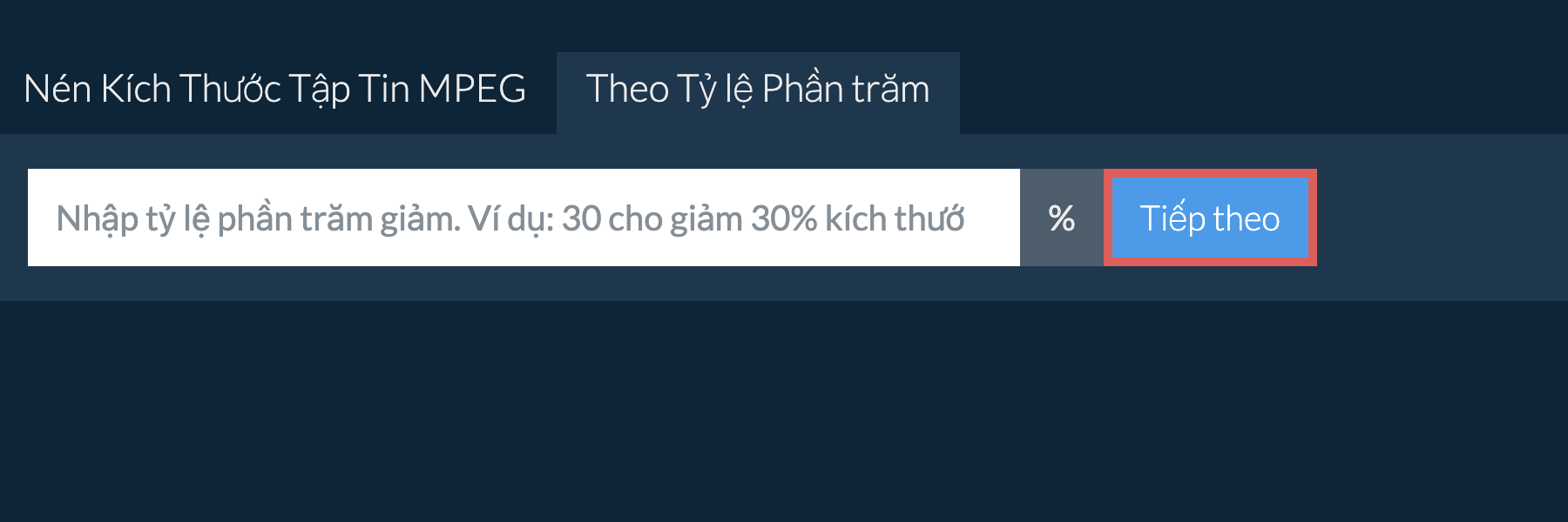 Giảm mpeg Theo Tỷ Lệ Phần Trăm