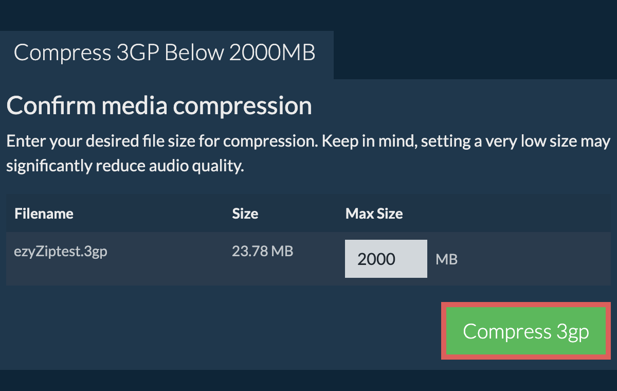 Convert to 2000MB