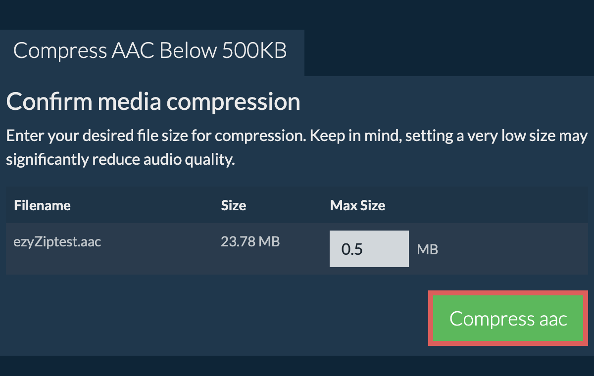 Convert to 500KB