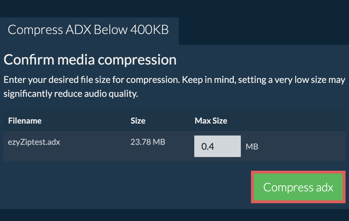 Convert to 400KB