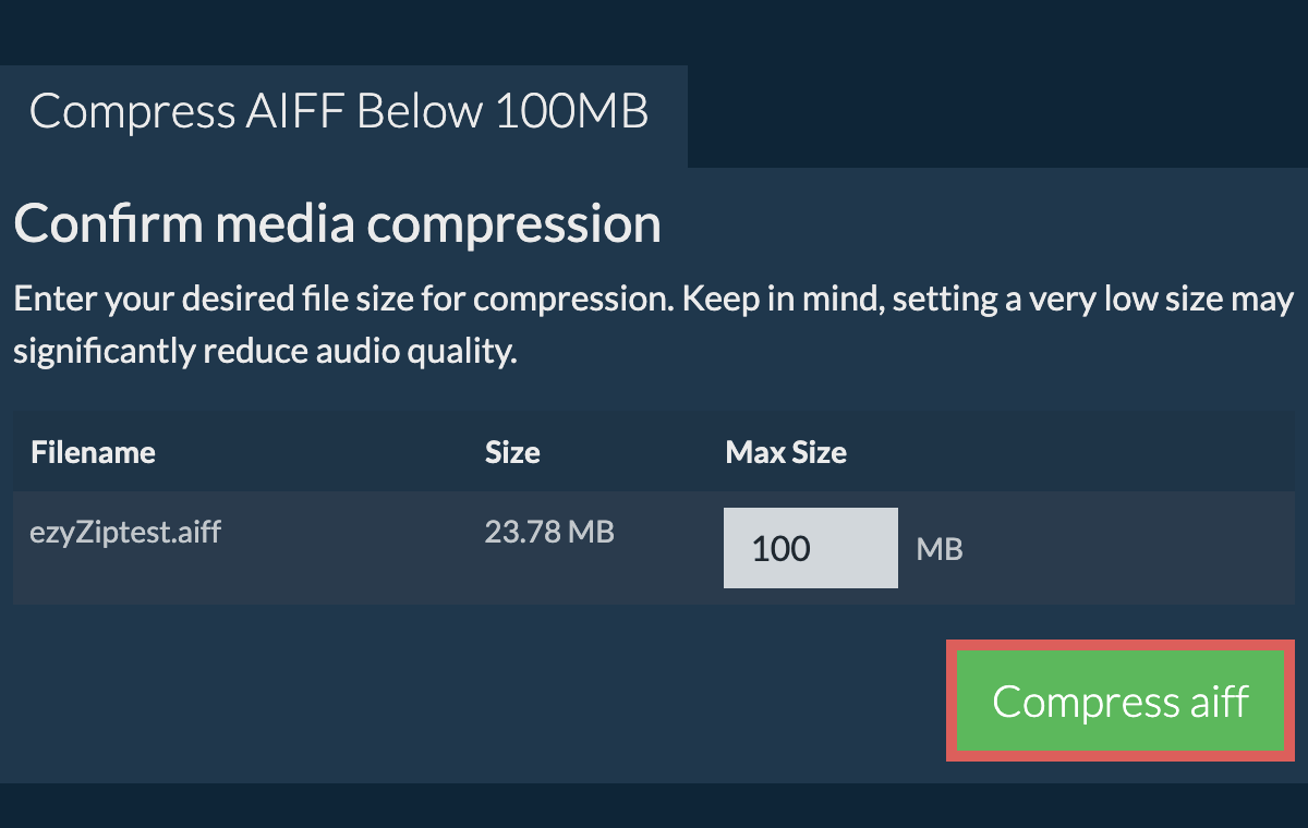 Convert to 100MB