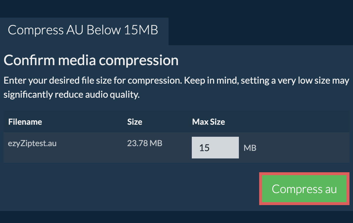 Convert to 15MB