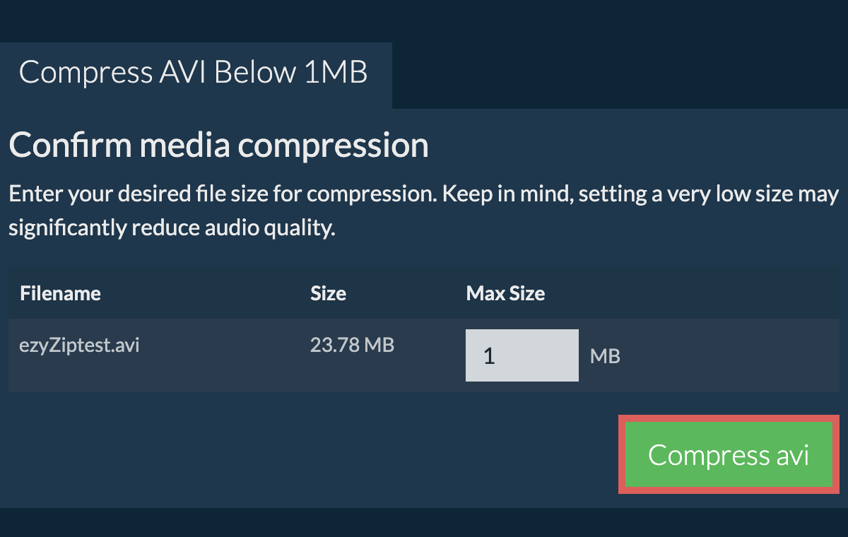 Convert to 1MB
