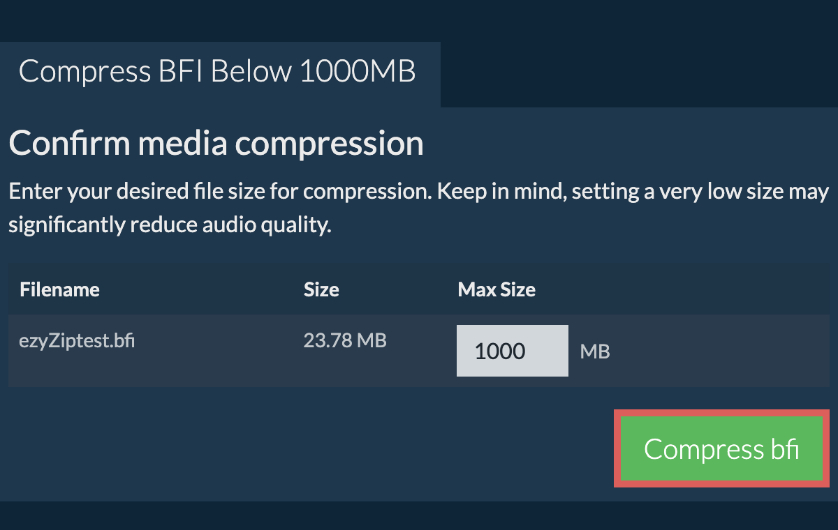 Convert to 1000MB