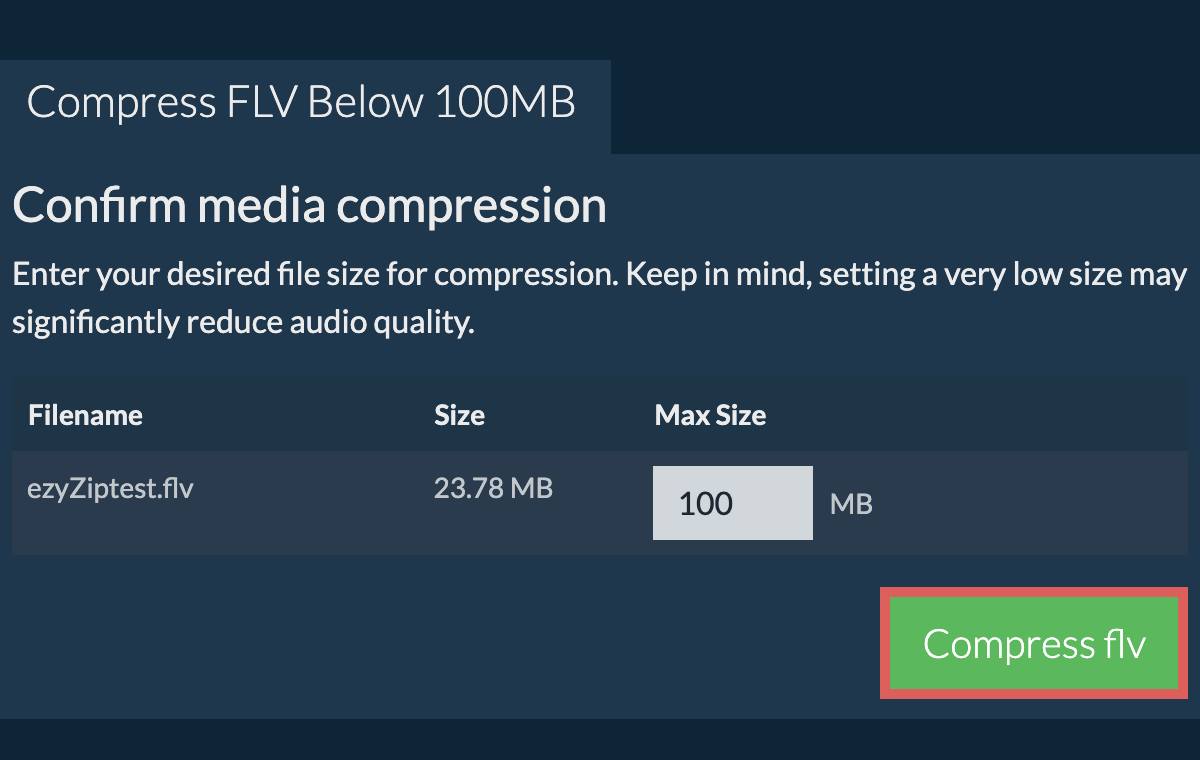 Convert to 100MB