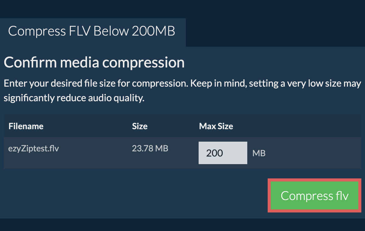 Convert to 200MB