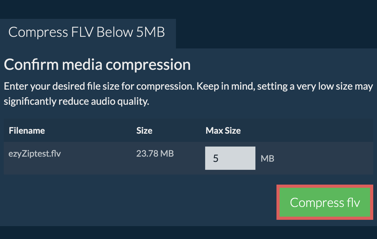 Convert to 5MB