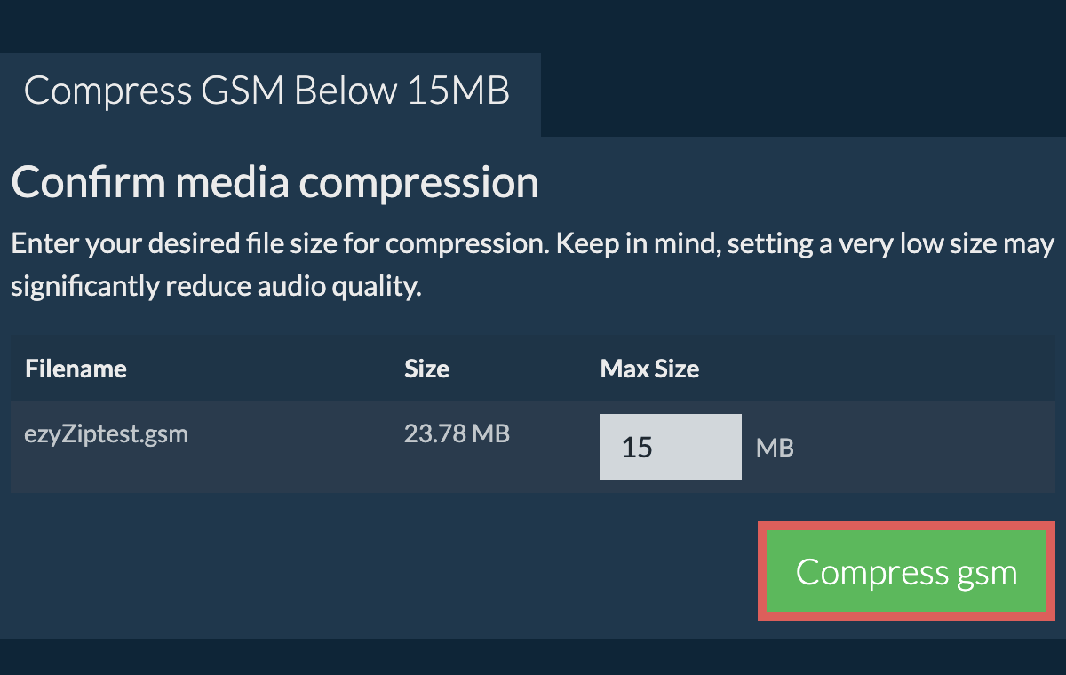 Convert to 15MB