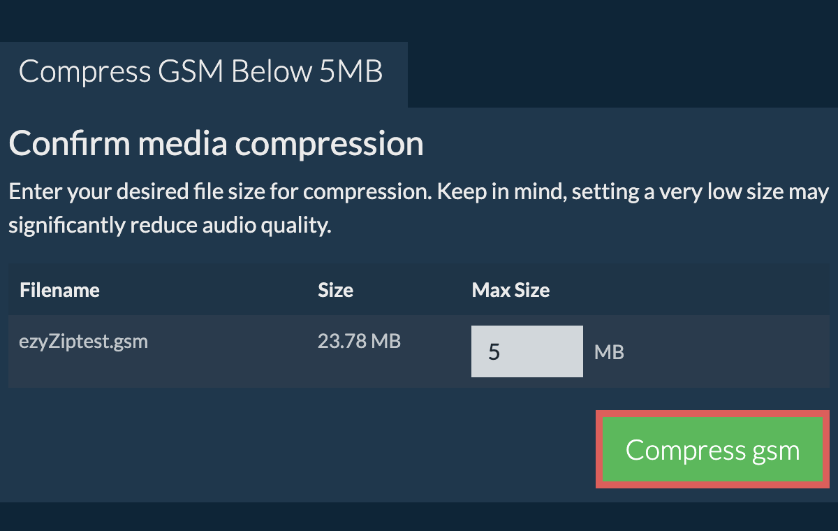 Convert to 5MB