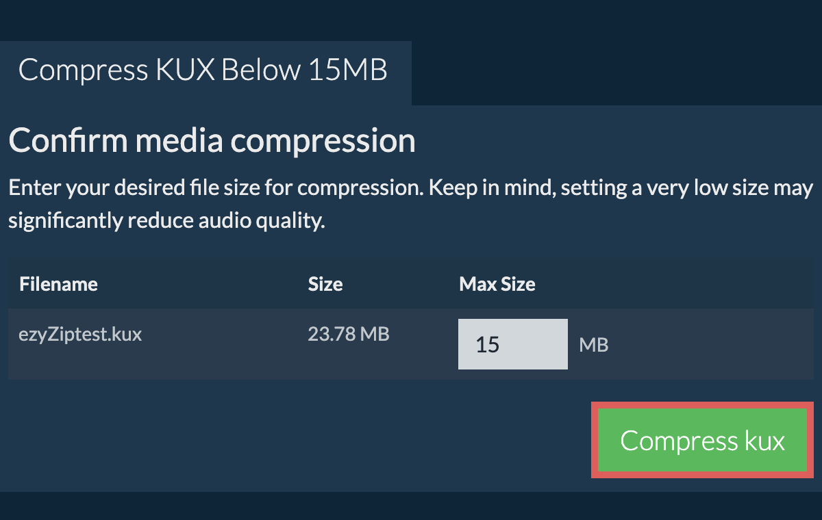 Convert to 15MB