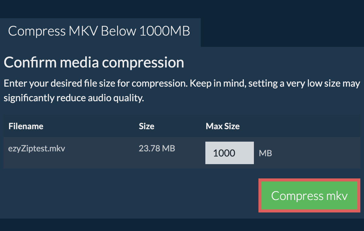 Convert to 1000MB