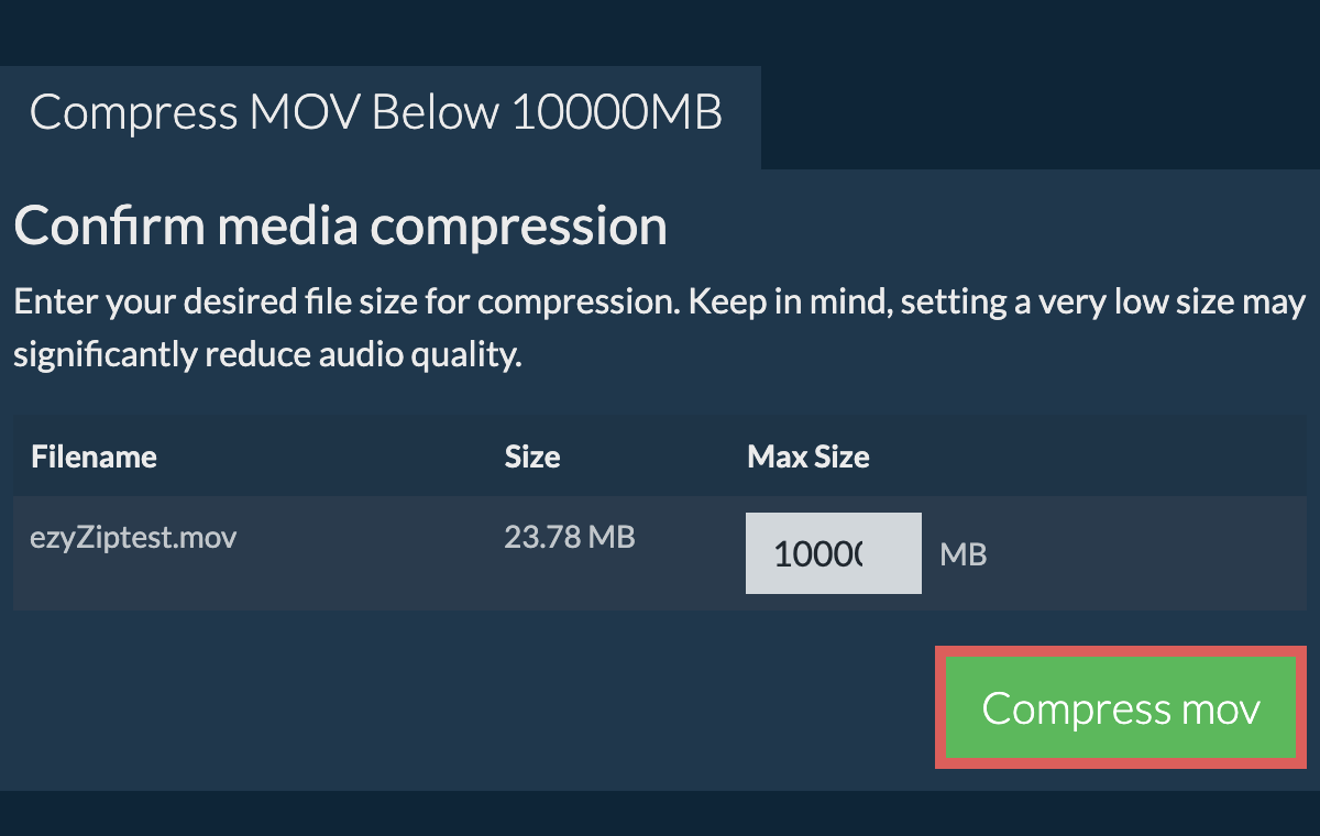 Convert to 10000MB
