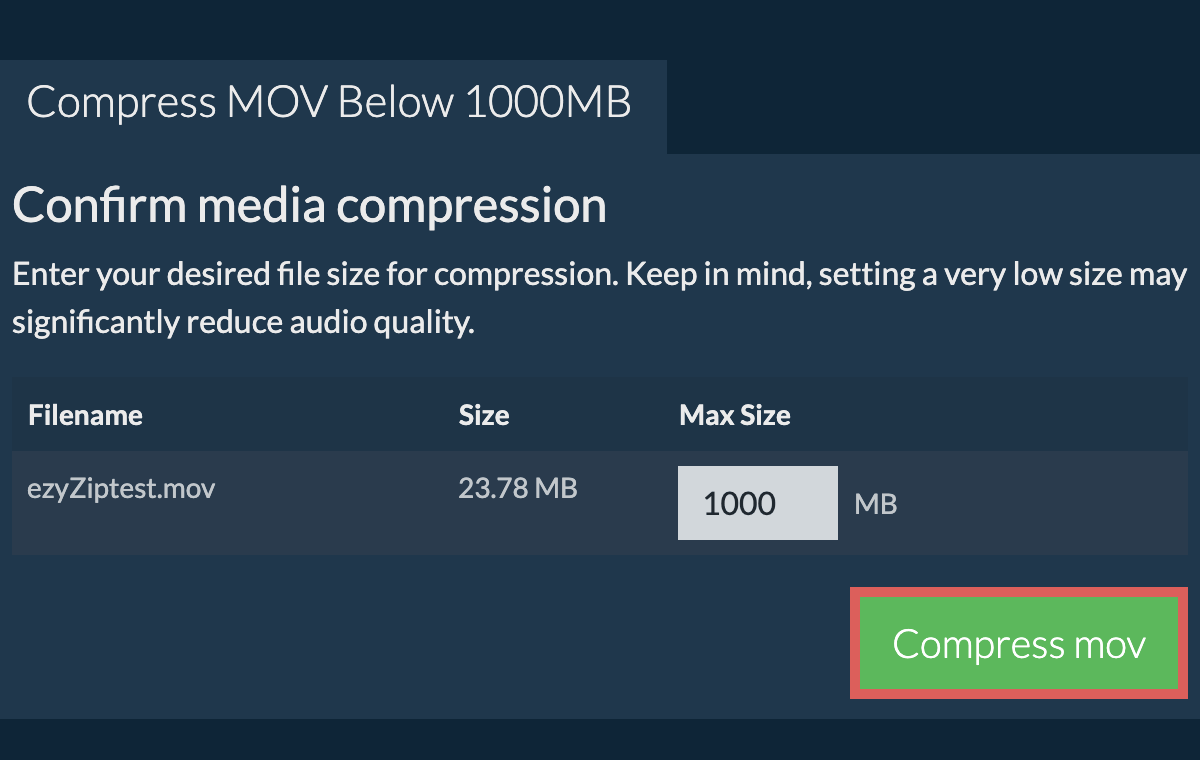 Convert to 1000MB