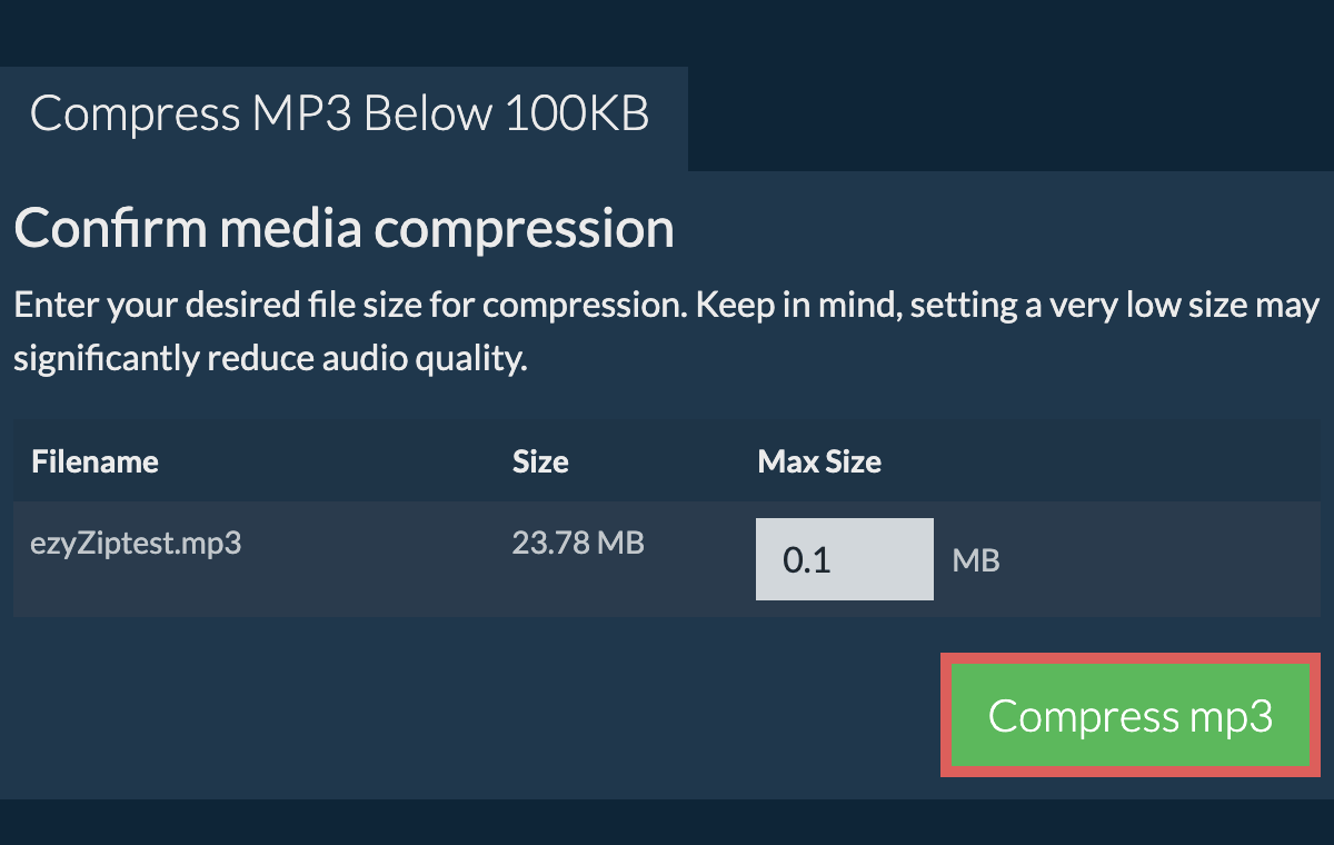 Convert to 100KB