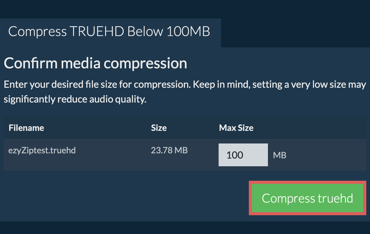 Convert to 100MB