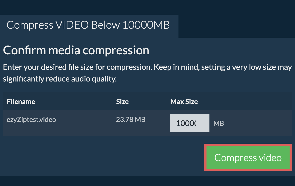 Convert to 10000MB