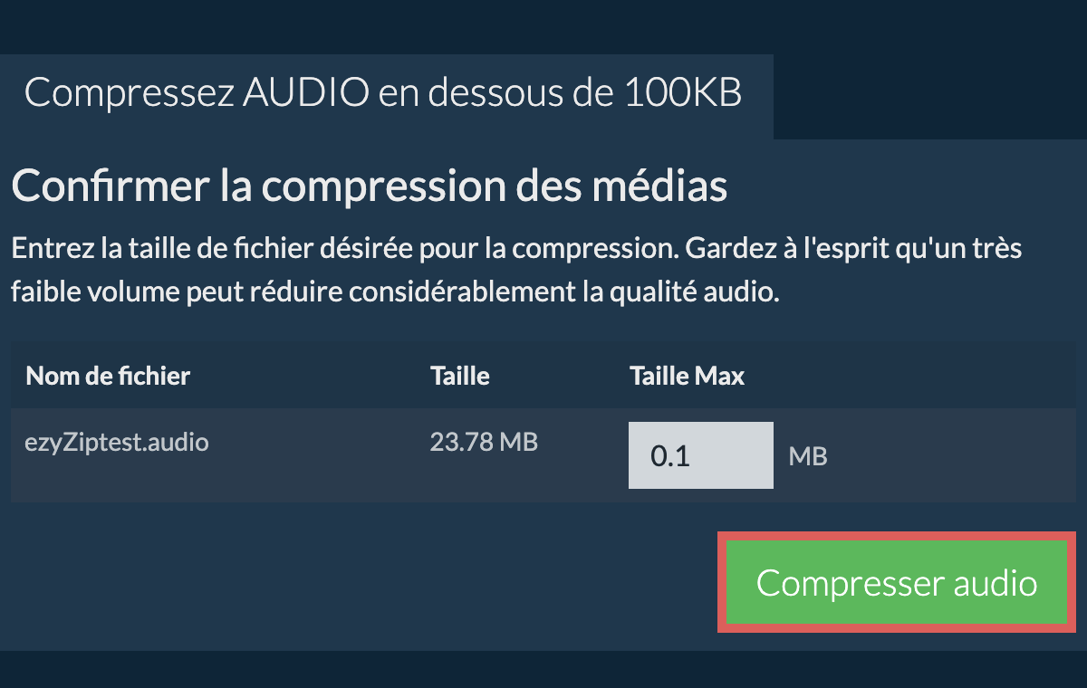 Convertir en 100KB