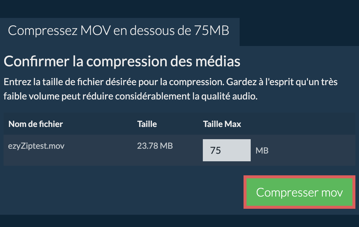 Convertir en 75MB