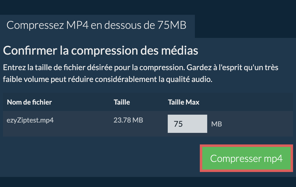 Convertir en 75MB