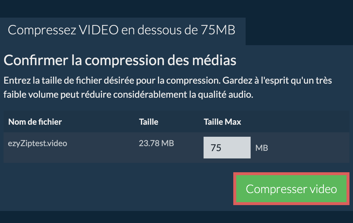 Convertir en 75MB