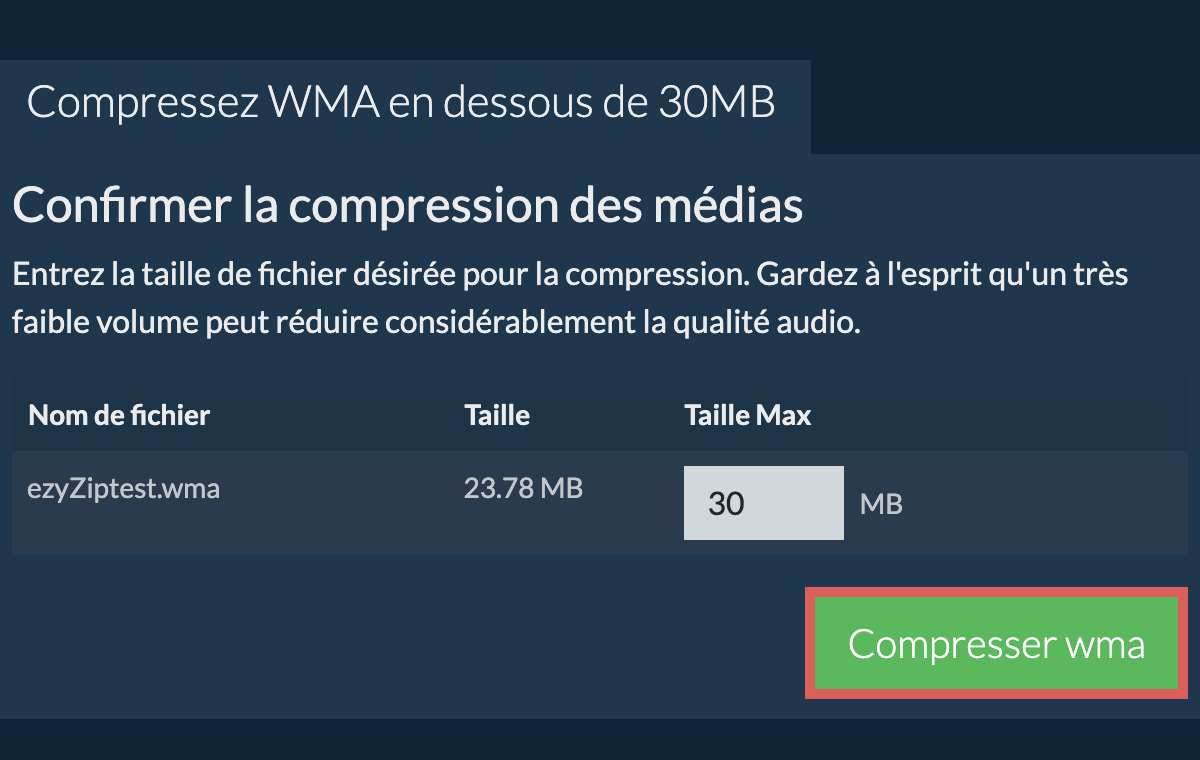 Convertir en 30MB