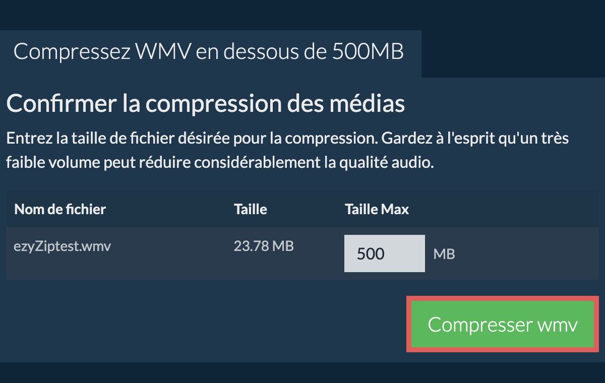 Convertir en 500MB