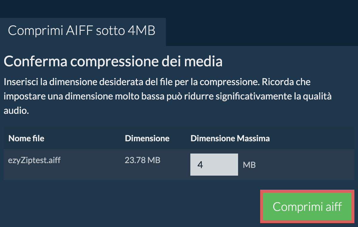 Converti in 4MB