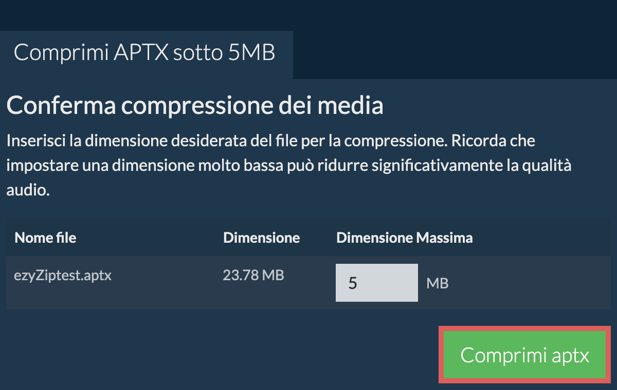 Converti in 5MB