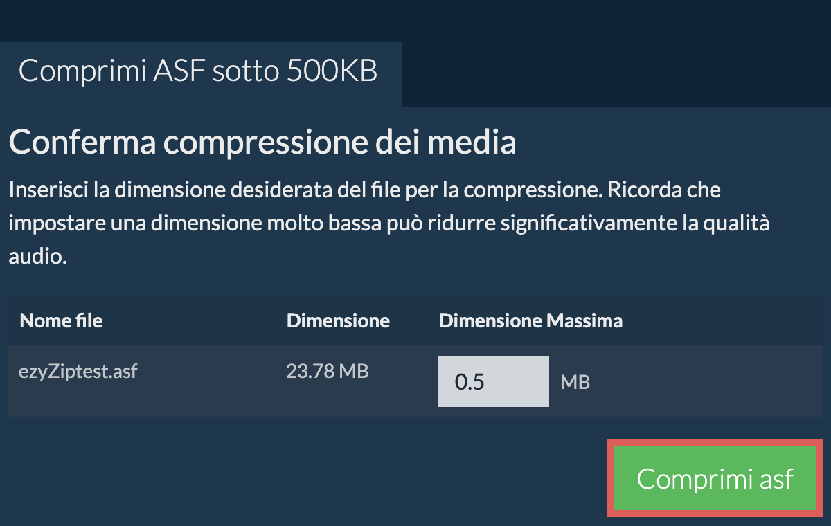 Converti in 500KB