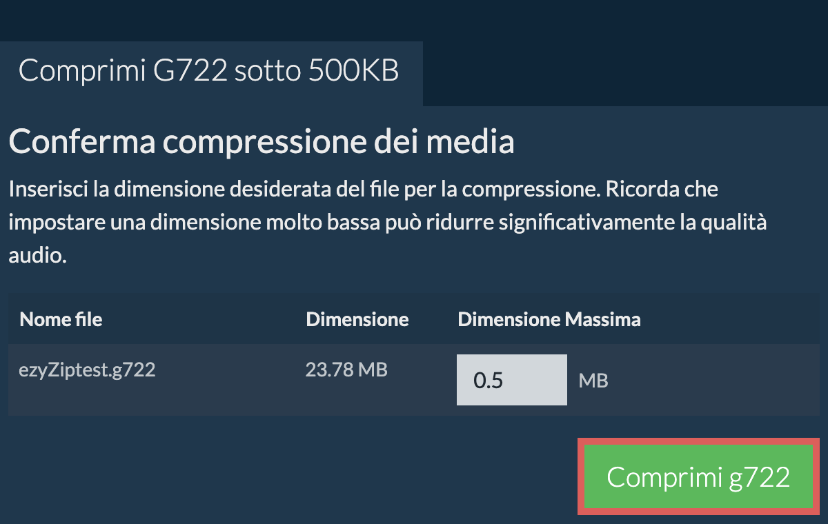 Converti in 500KB