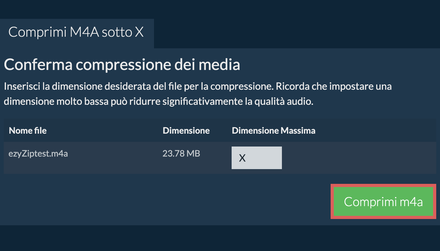 Converti in X