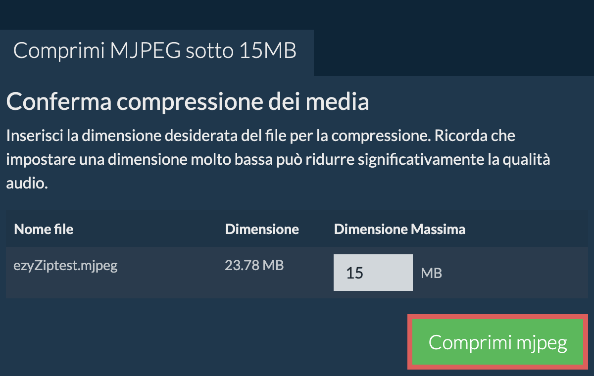 Converti in 15MB