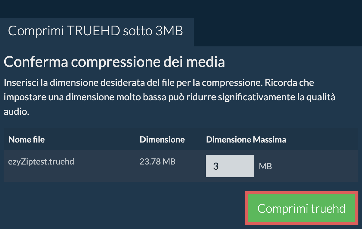 Converti in 3MB