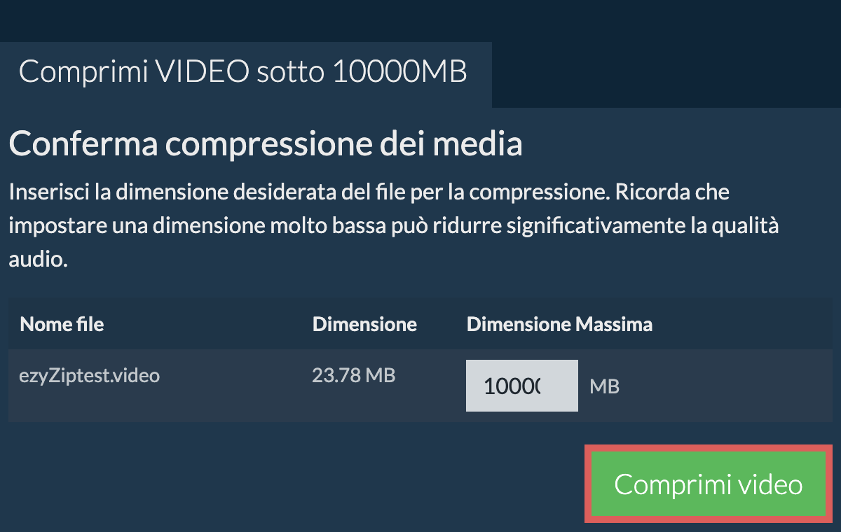 Converti in 10000MB