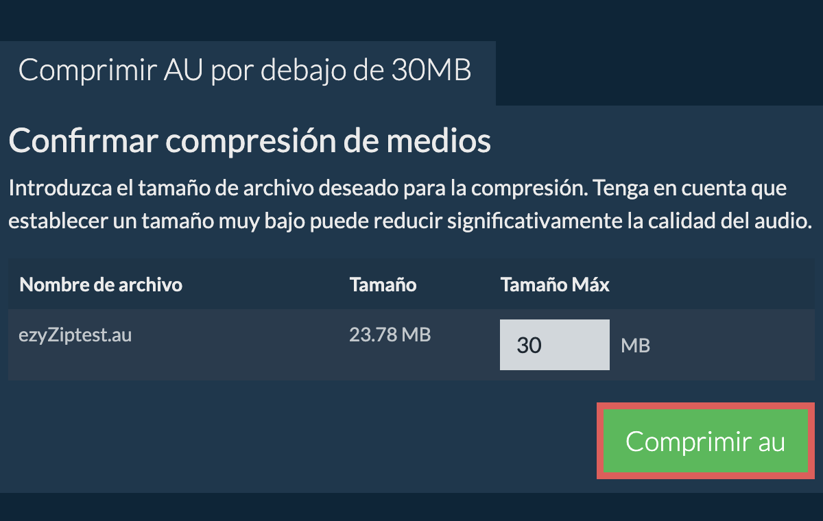 Convertir a 30MB